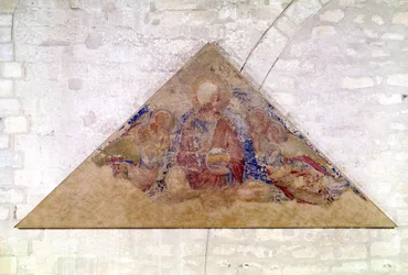 Tympanum depicting the Saviour Blessing, 1341